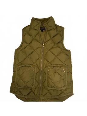 J.Crew Excursion Woman’s S Olive Green Quilted Puffer Down Vest XS Jacket Vest